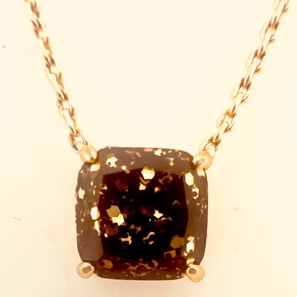 ♠️Kate Spade New York gold-tone square glitter stone mini pendant necklace - Picture 3 of 10